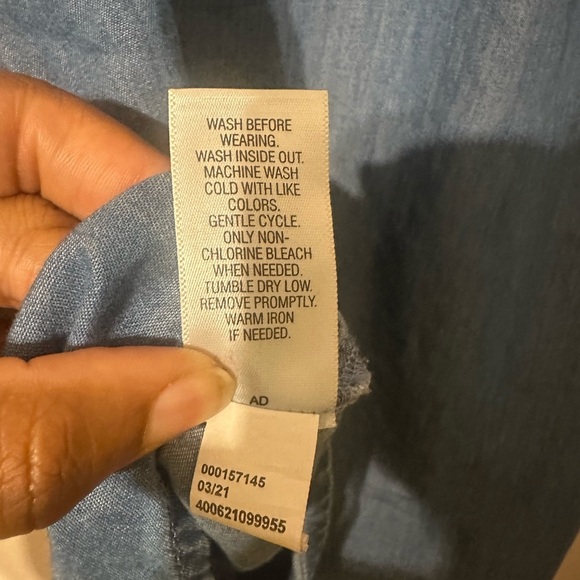 Croft & Barrow Blue Embroidered Sleeveless Tunic - Picture 6 of 6